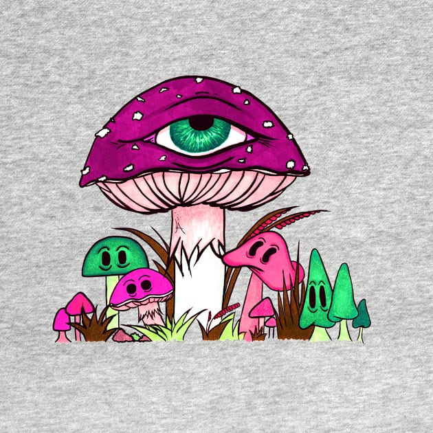 Toadstool and friends at a rave by Lisastle